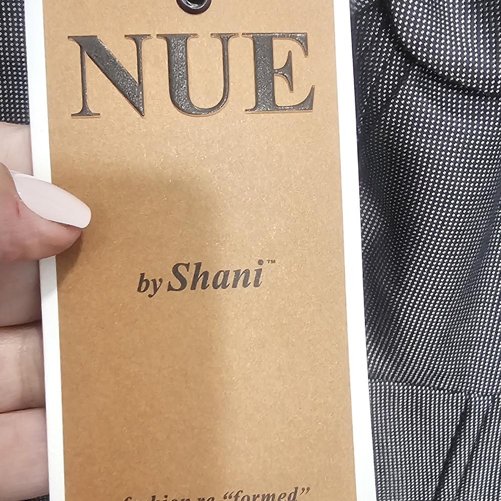 Nue by Shani Black & White Textured Shimmer Fabric with Pockets NWT - Picture 4 of 12